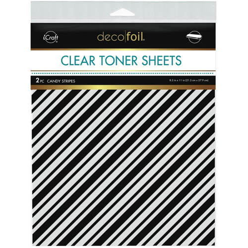Deco Foil Clear Toner Sheets 8.5"X11" 2/Pkg - Candy Stripes