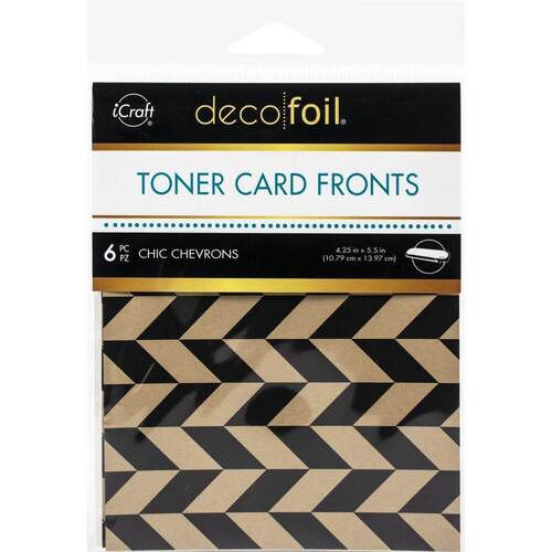 Deco Foil Kraft Toner Card Fronts 4.25"X5.5" 6/Pkg - Chic Chevrons