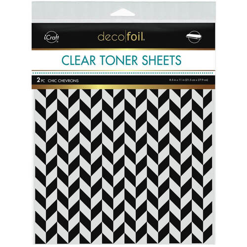 Deco Foil Clear Toner Sheets 8.5"X11" 2/Pkg - Chic Chevrons