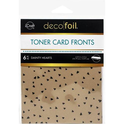 Deco Foil Kraft Toner Sheets 4.25"X5.5" 6/Pkg - Dainty Hearts
