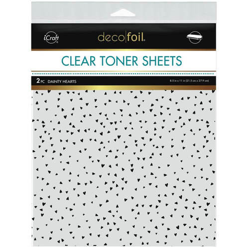 Deco Foil Clear Toner Sheets 8.5"X11" 2/Pkg - Dainty Hearts