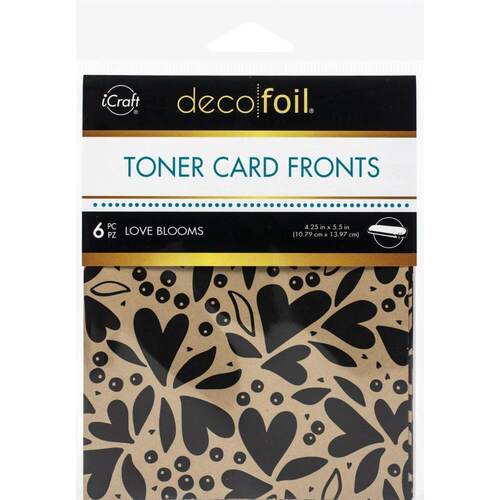 Deco Foil Kraft Toner Sheets 4.25"X5.5" 6/Pkg - Love Blooms