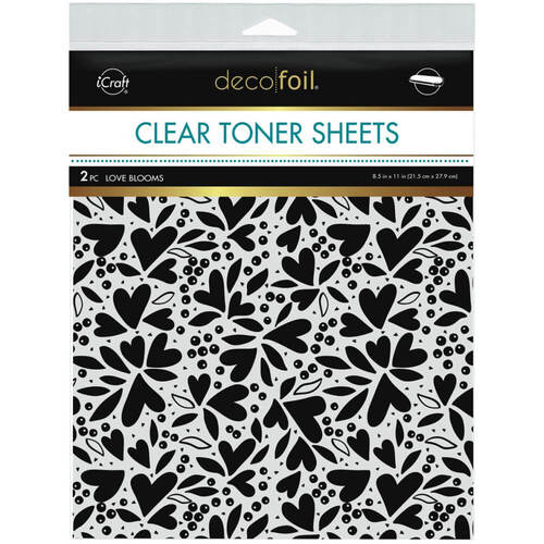 Deco Foil Clear Toner Sheets 8.5"X11" 2/Pkg - Love Blooms