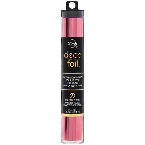 Deco Foil Transfer Sheets 6"X12" 5/Pkg - Pink Melon