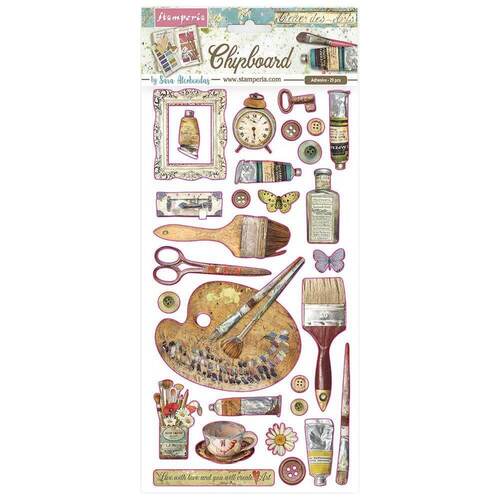 Stamperia Adhesive Chipboard 6"X12" - Atelier Decorations DFLCB25