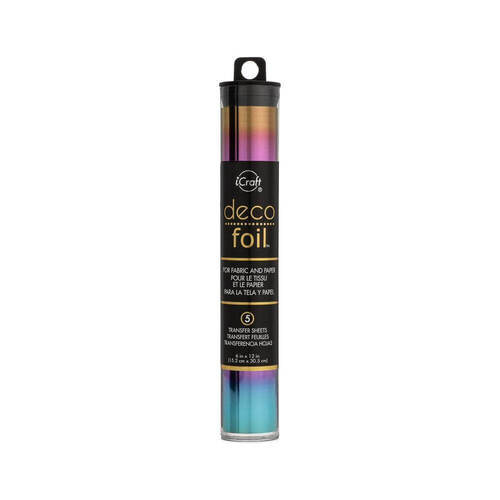 Deco Foil Specialty Transfer Sheets 6"X12" 5/Pkg - Mystic Rainbow