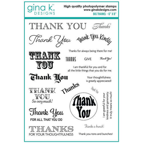 Gina K Designs Clear Stamps - Big Thanks