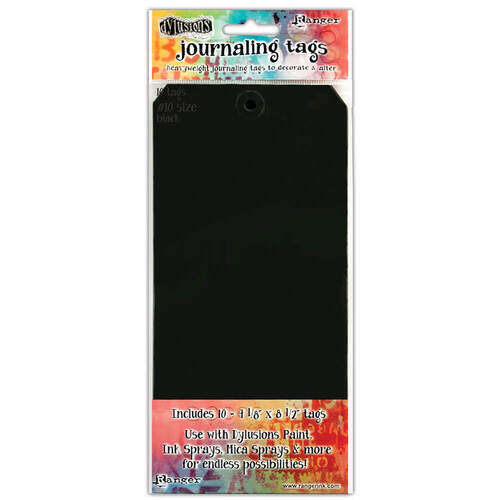 Dyan Reaveley's Dylusions Journaling Tags - Black No.10 (10 Pack) DYA47780