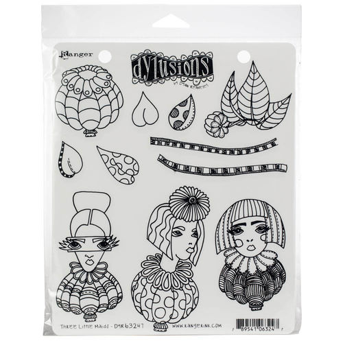 Dyan Reaveley's Dylusions Cling Stamps 8.5"X7" - Three Little Maids DYR63247