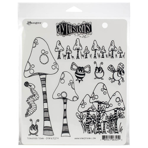 Dyan Reaveley's Dylusions Cling Stamps 8.5"X7" - Toadstool Town DYR63254