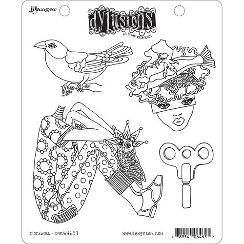 Dyan Reaveley's Dylusions Cling Stamps 8.5"X7" - Clockwork DYR64657