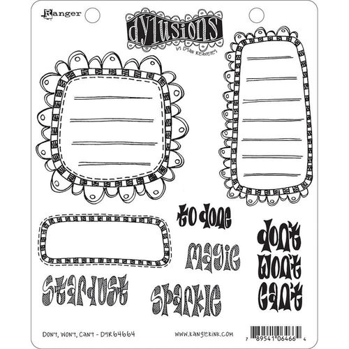 Dyan Reaveley's Dylusions Cling Stamps 8.5"X7" - Don't, Won't, Can't DYR64664