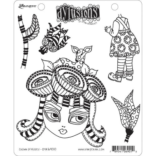 Dyan Reaveley's Dylusions Cling Stamps 8.5"X7" - Crown Of Roses DYR69010