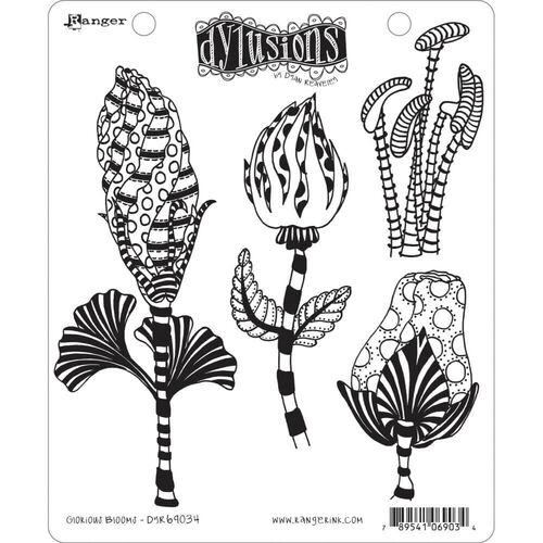 Dyan Reaveley's Dylusions Cling Stamps 8.5"X7" - Glorious Blooms DYR69034