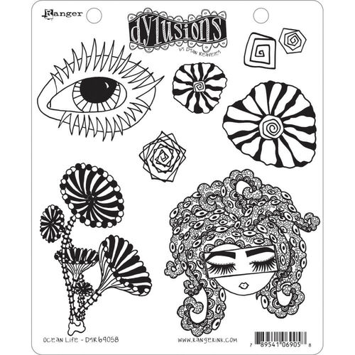 Dyan Reaveley's Dylusions Cling Stamps 8.5"X7" - Ocean Life DYR69058