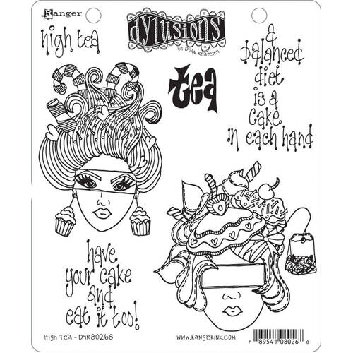 Dyan Reaveley's Dylusions Cling Stamp - High Tea DYR80268