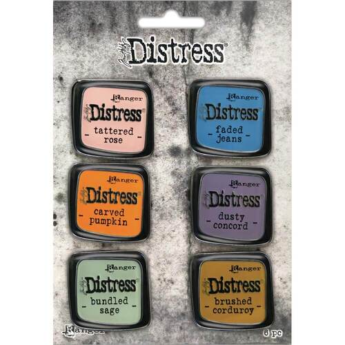 Tim Holtz Distress Enamel Collector Pin Set 6/Pkg - Set 8