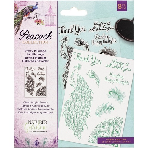Nature's Garden Peacock Clear Stamps - Pretty Plumage EASTPRPL