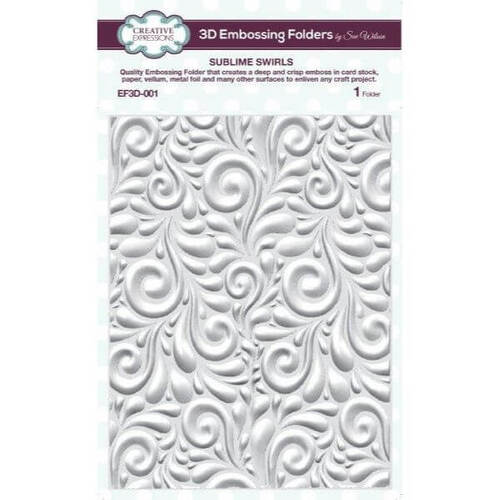 Creative Expressions 3D Embossing Folder 5.8"x7.5" - Sublime Swirls