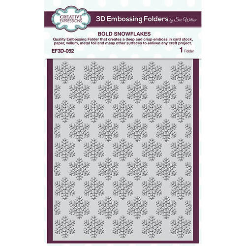 Creative Expressions 3D Embossing Folder 5 3/4"x7 1/2" - Bold Snowflakes