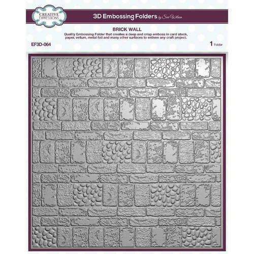 Creative Expressions 3D Embossing Folder 8"x8" - Brick Wall