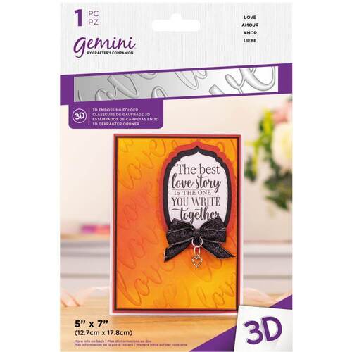 Gemini 3D Embossing Folder 5"X7" - Love