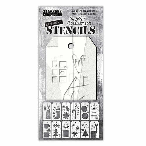 Tim Holtz Stampers Anonymous Element Stencil - Festive Art EST005