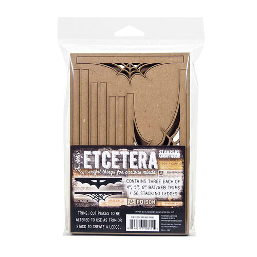 Tim Holtz Stampers Anonymous Etcetera - Tags: Bat Web Trims ETC014