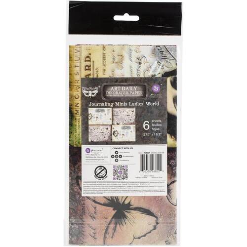 Finnabair Art Daily MIXED MEDIA TISSUE Paper 27.5"x19.7" 6/Pkg - Ladies World -Journaling Minis