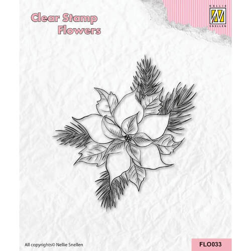 Nellie Snellen Flower Clear Stamps - Poinsetta FLO033