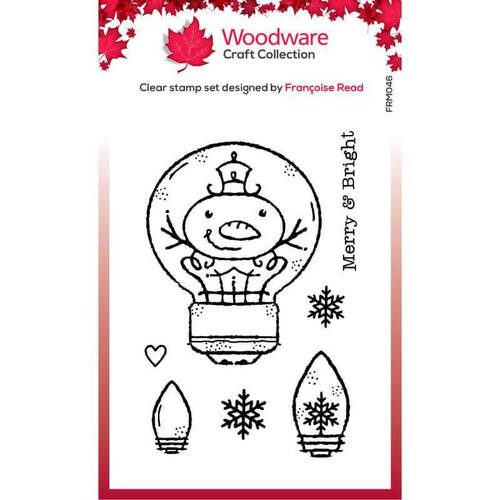 Woodware Clear Stamps - Snowman Light Bulb (3in x 4in)