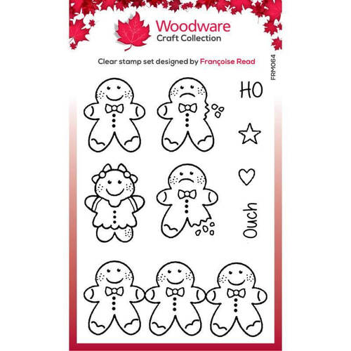 Woodware Clear Stamps Singles - Tiny Gingerbread Men (3in x 4in)