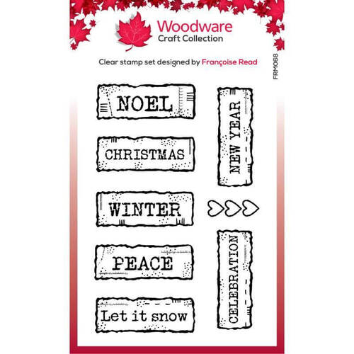 Woodware Clear Stamps Singles - Christmas Junk Labels (3in x 4in)