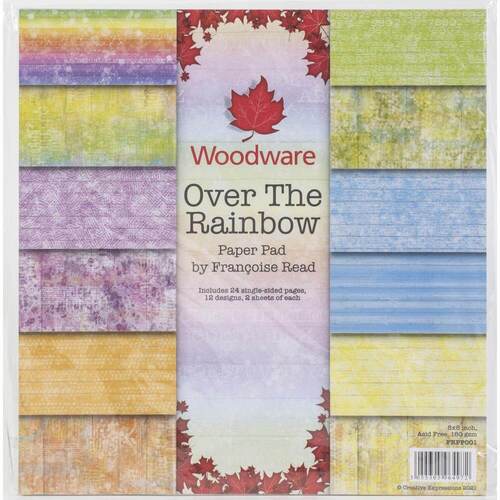 Woodware Single-Sided Paper Pad 8"X8" 24/Pkg - Over The Rainbow By Francoise Read