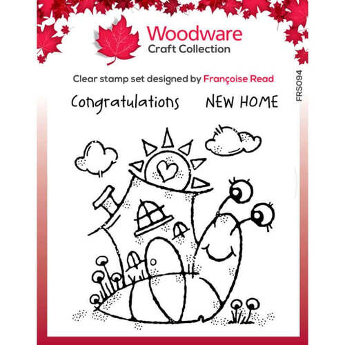 Woodware Clear Stamps Singles - Happy House Snail (4in x 4in)