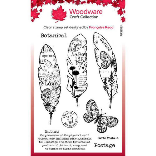 Woodware Clear Stamps - Paper Feathers (4in x 6in)