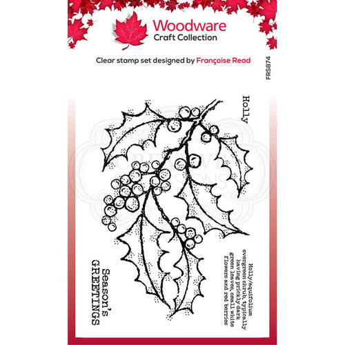 Woodware Clear Stamp Singles - Holly Spray (4in x 6in)