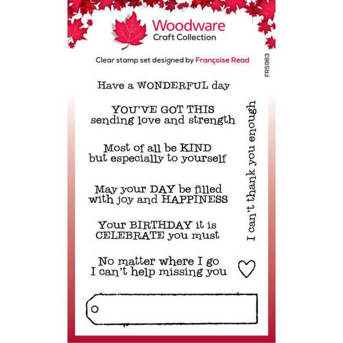 Woodware Clear Stamps Singles - Long Tag Wishes (4in x 6in)