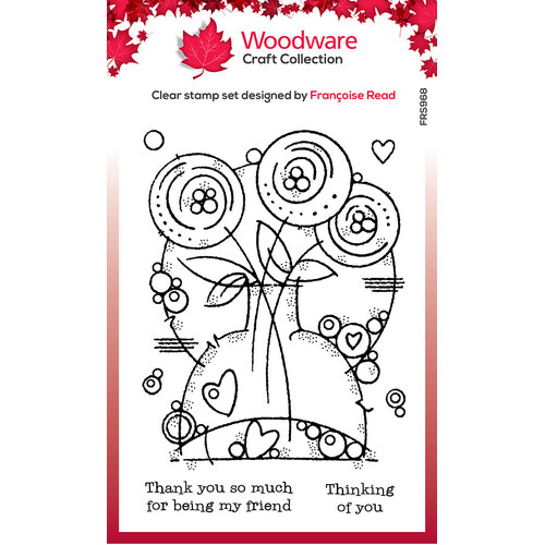Woodware Clear Stamps Singles - Round Blooms (4in x 6in)