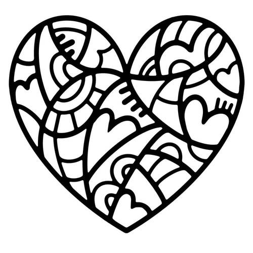 Woodware 6"X6" Stencil - Doodle Heart