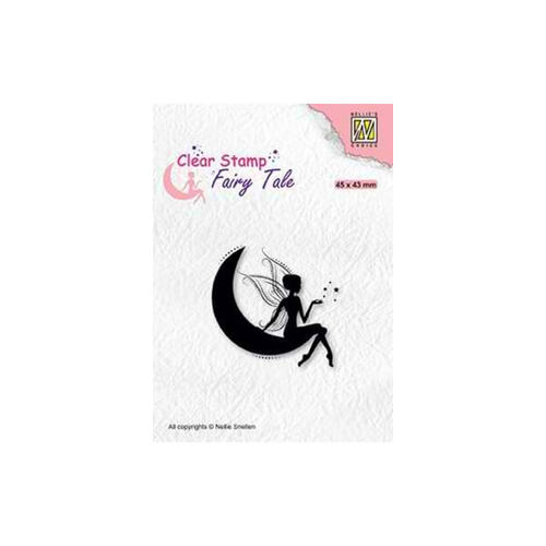 Nellie Snellen Fairy Tale Clear Stamps - Elf on Moon FTCS019