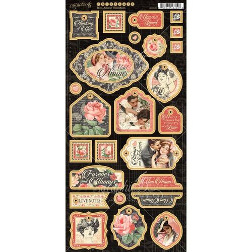 Graphic 45 Collector's Edition Chipboard Die-Cuts 6"X12" - Mon Amor