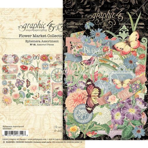 Graphic 45 Cardstock Die-Cut Assortment - Flower Market