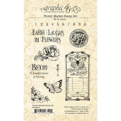 Graphic 45 Clear Stamps - Flower Market