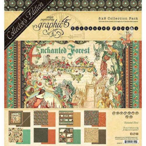 Graphic 45 Collector's Edition Pack 8"X8" - Enchanted Forest