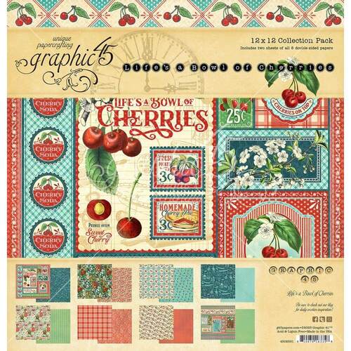 Graphic 45 Collection Pack 12"X12" - Life's A Bowl Of Cherries