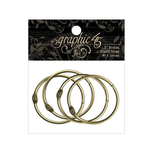 Graphic 45 Staples Binder Rings 2" - Bronze