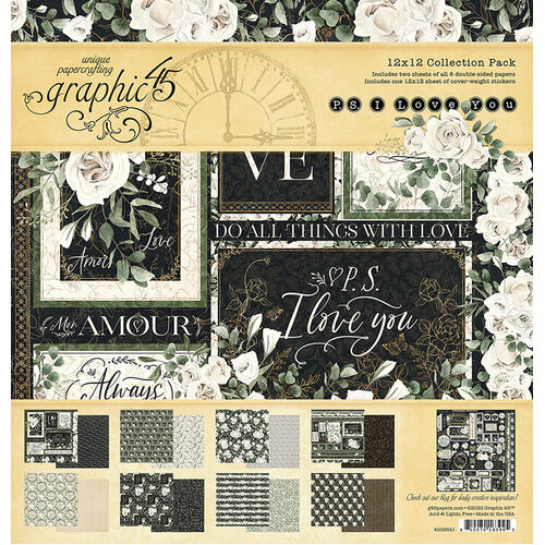 Graphic 45 Collection Pack 12"X12" - P.S. I Love You