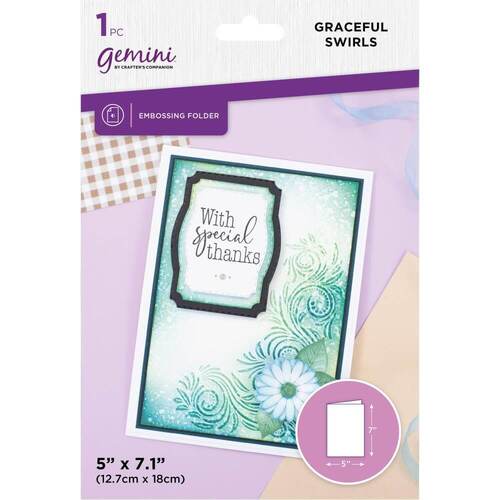 Gemini 2D Embossing Folder 5"x7" - Graceful Swirls