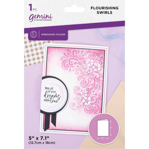 Gemini 2D Embossing Folder 5"x7" - Flourishing Swirls